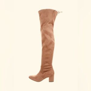 Stuart Weitzman Cognac Suede Leather Over The Knee boots box dust bag 10